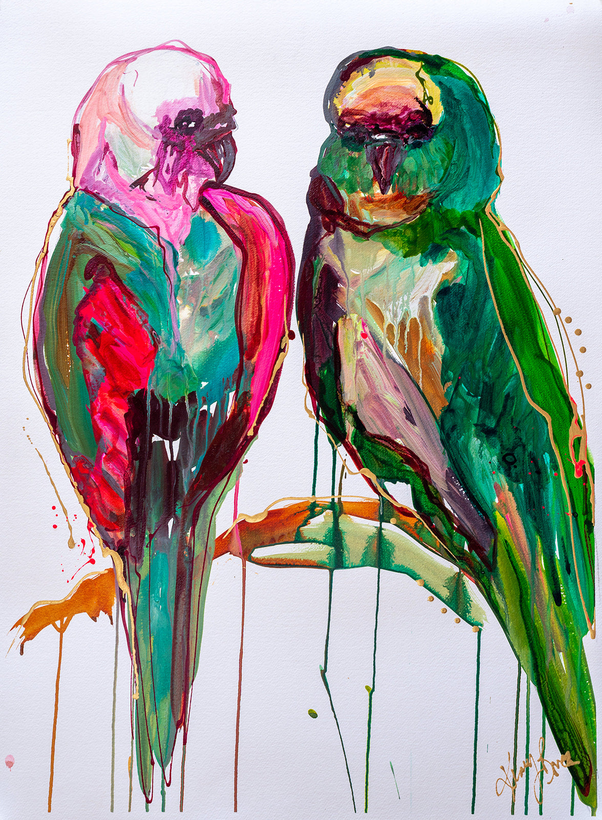 Birdies LARGE, Open ended large size Print, unframed,