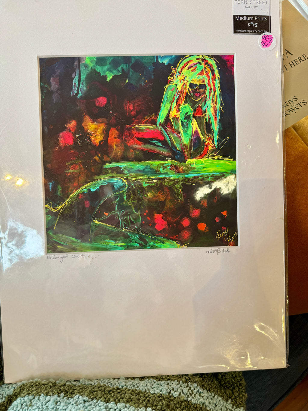 Midnight Swim MEDIUM, Open ended medium size Print, unframed,