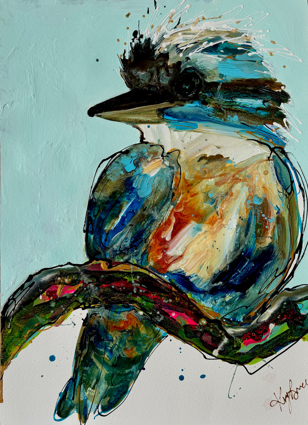 Kookaburra -Karly- Original Art on Paper - Unframed