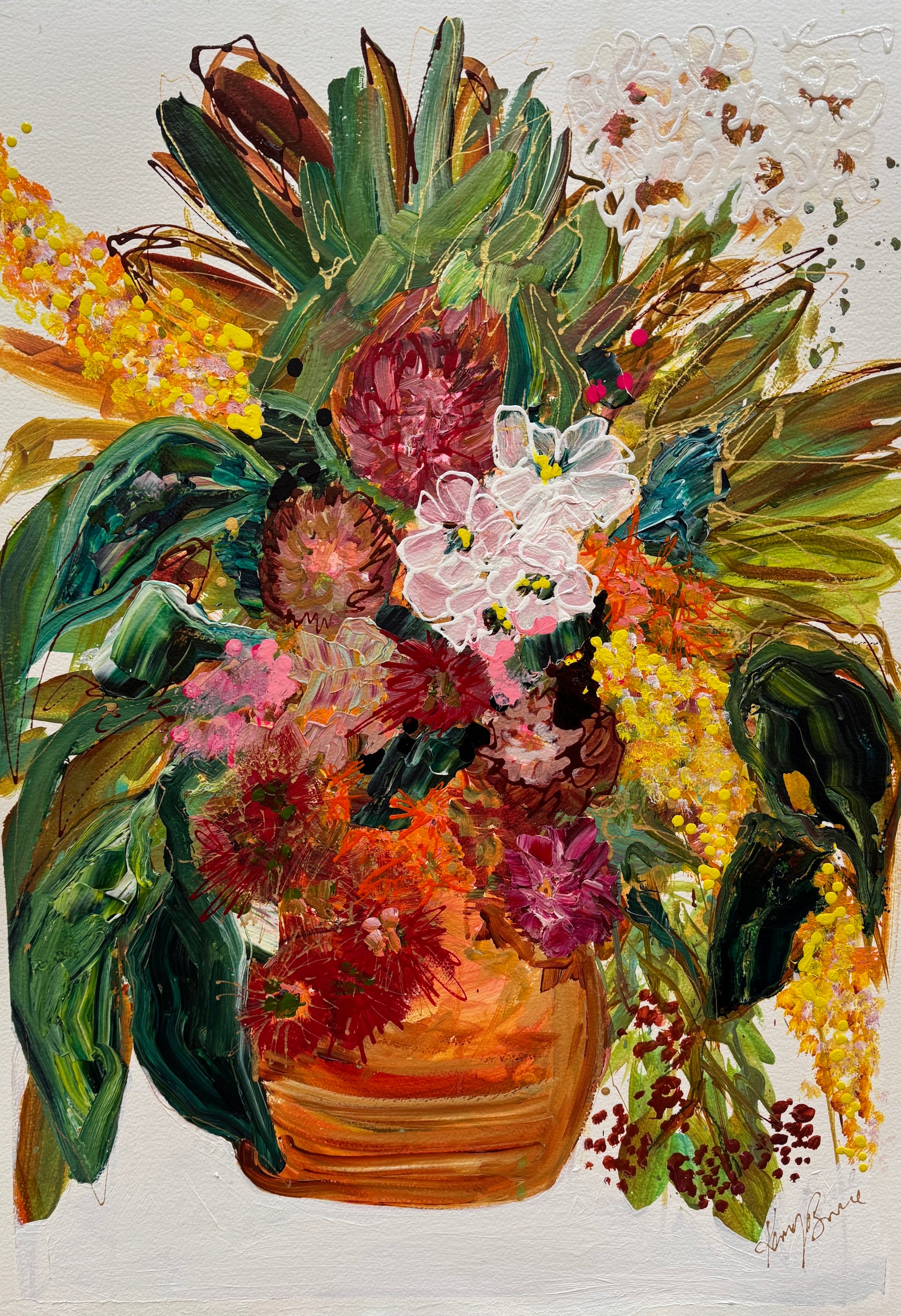 Autumn Blooms - Original Art on Paper - Unframed