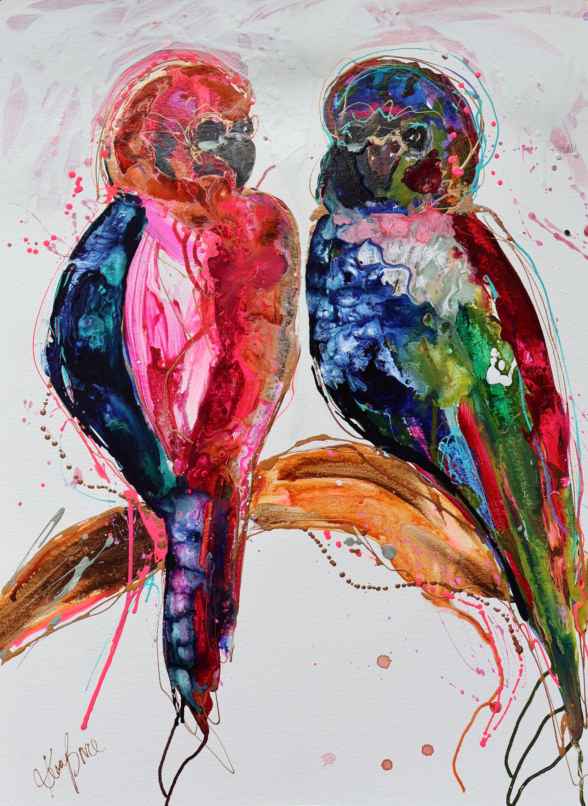 Millie & Mate - Original Art on Paper - framed