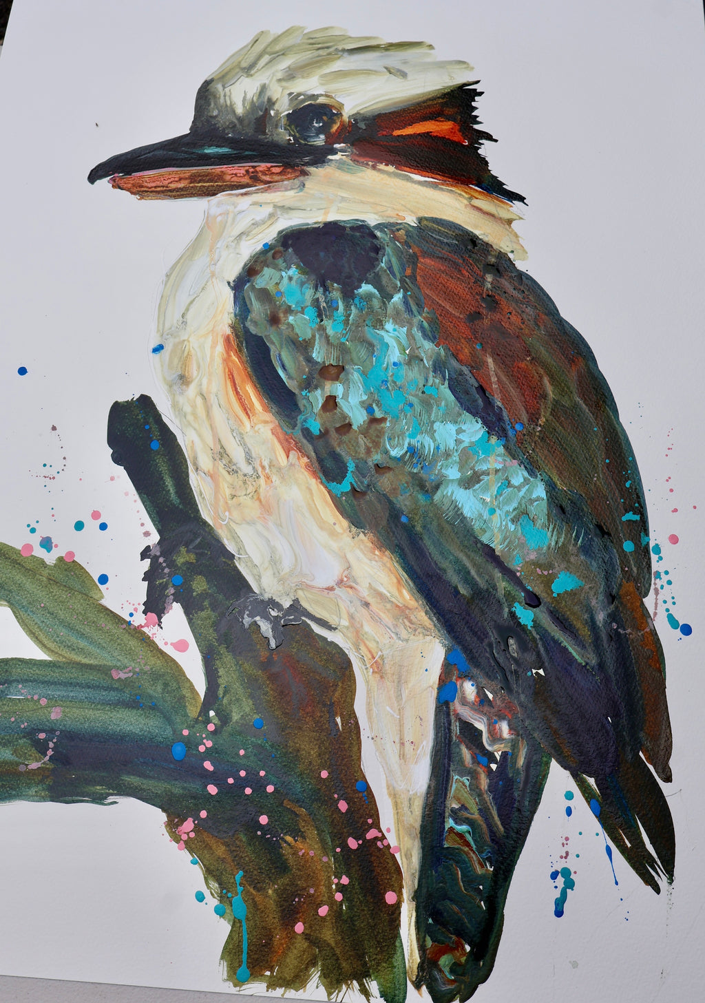 Kookaburra - Harry, Original Art on Archival Paper l Framed