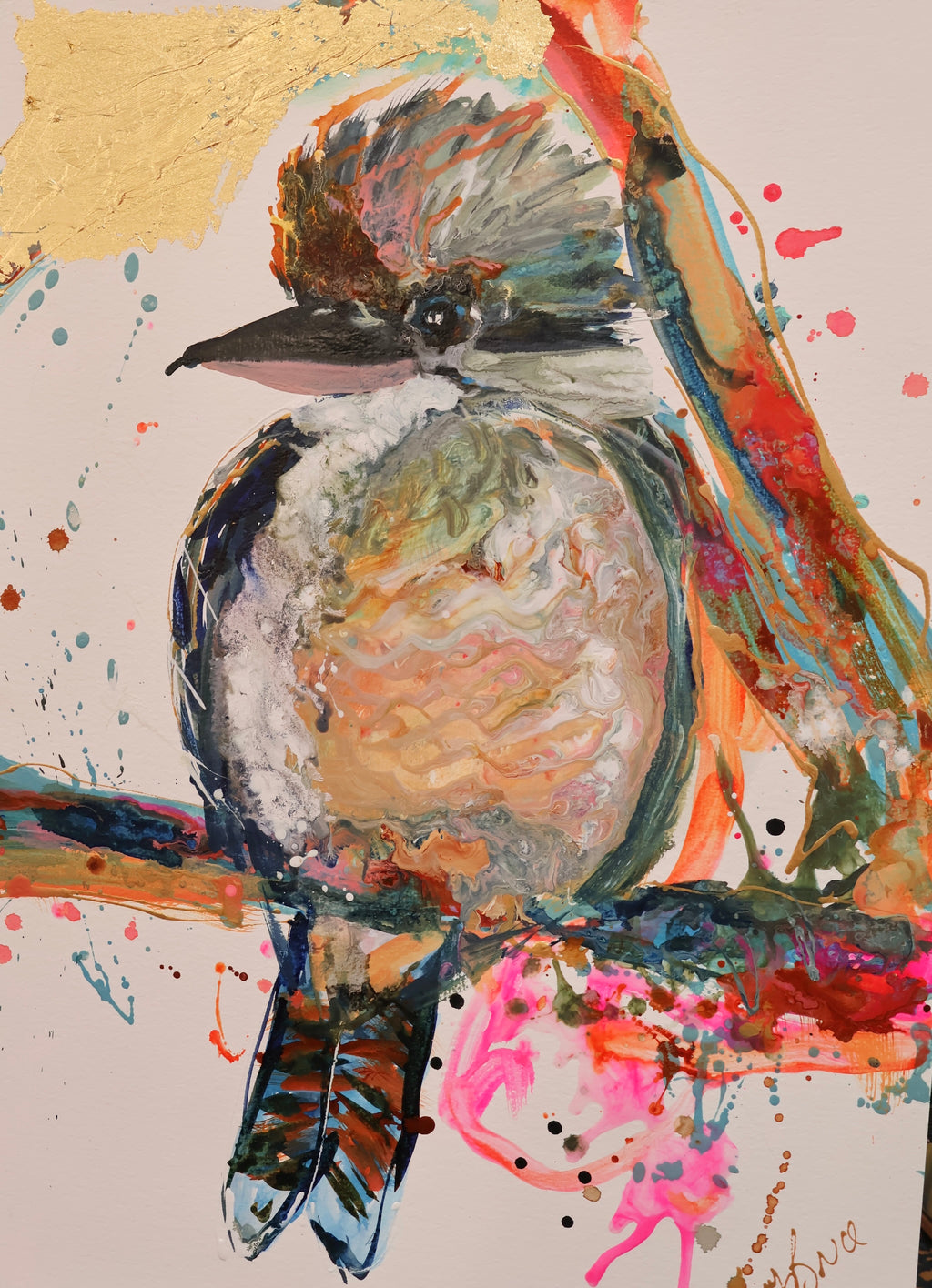 Kookaburra -Curly- Original Art on Paper - Unframed