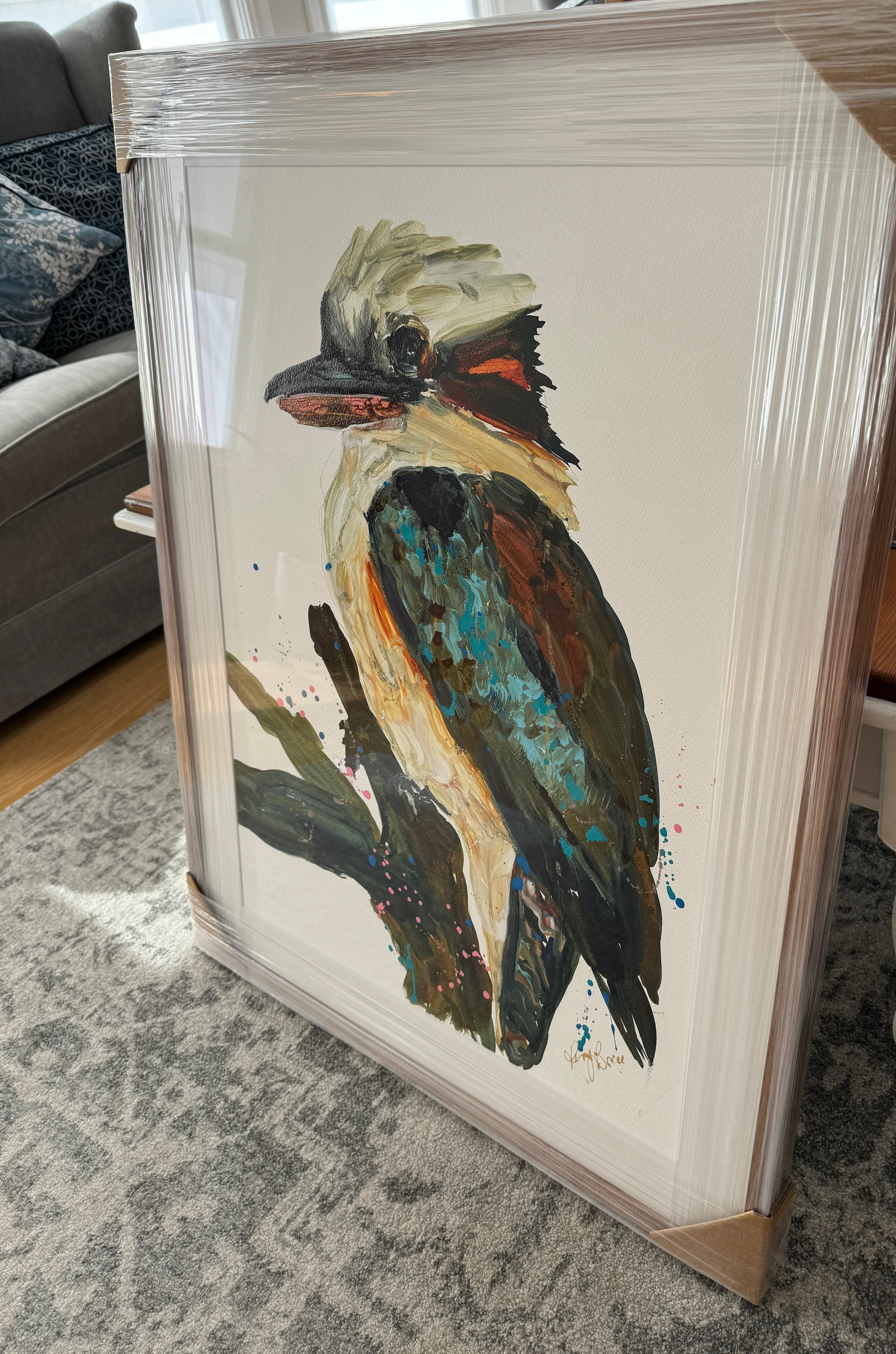 Kookaburra - Harry, Original Art on Archival Paper l Framed