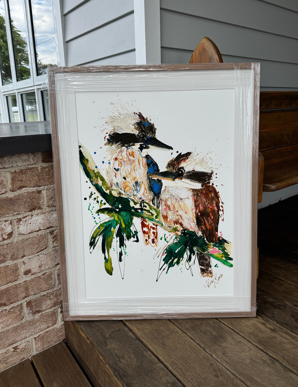 Kookaburra Krush- Original Art on Paper - framed