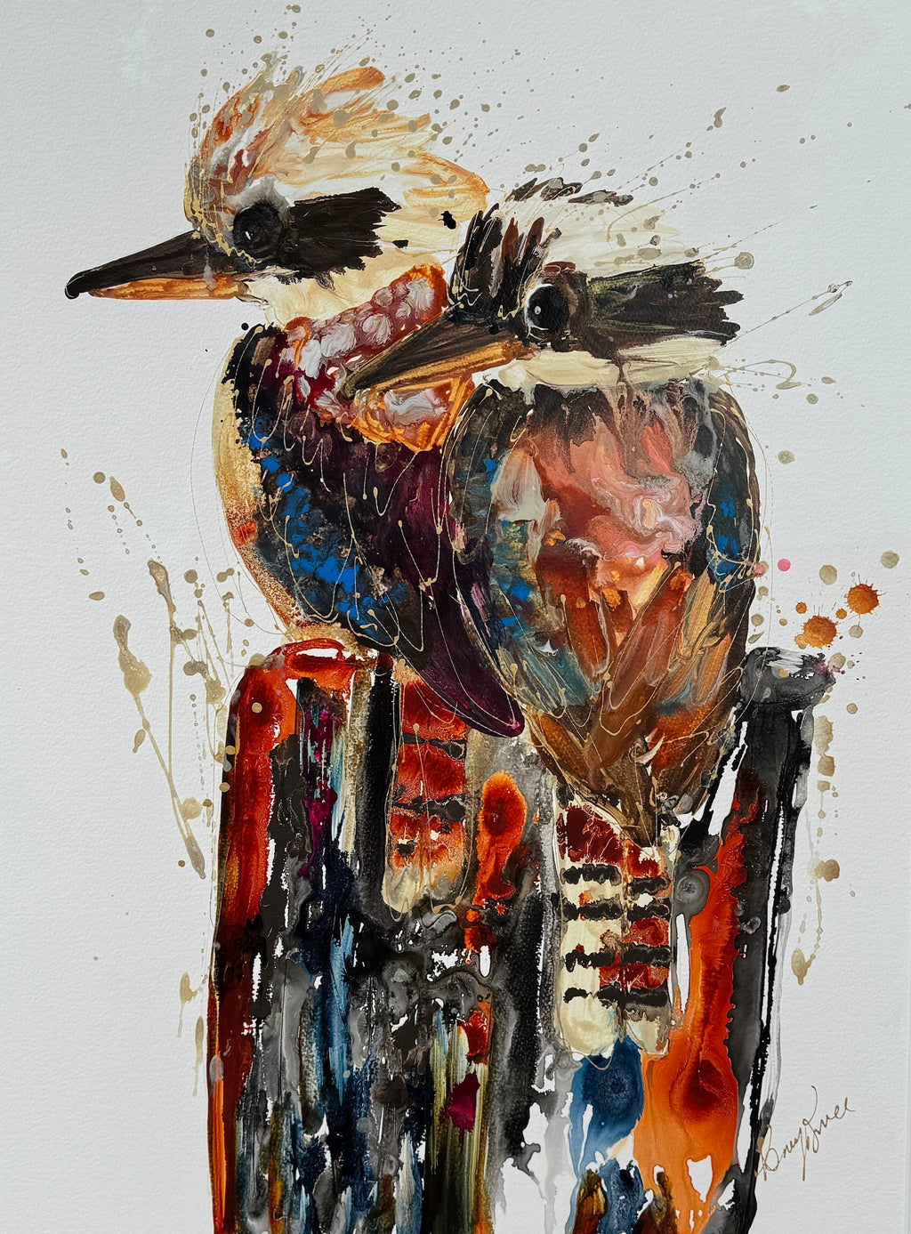 Blended Families - Original Art on Paper - framed