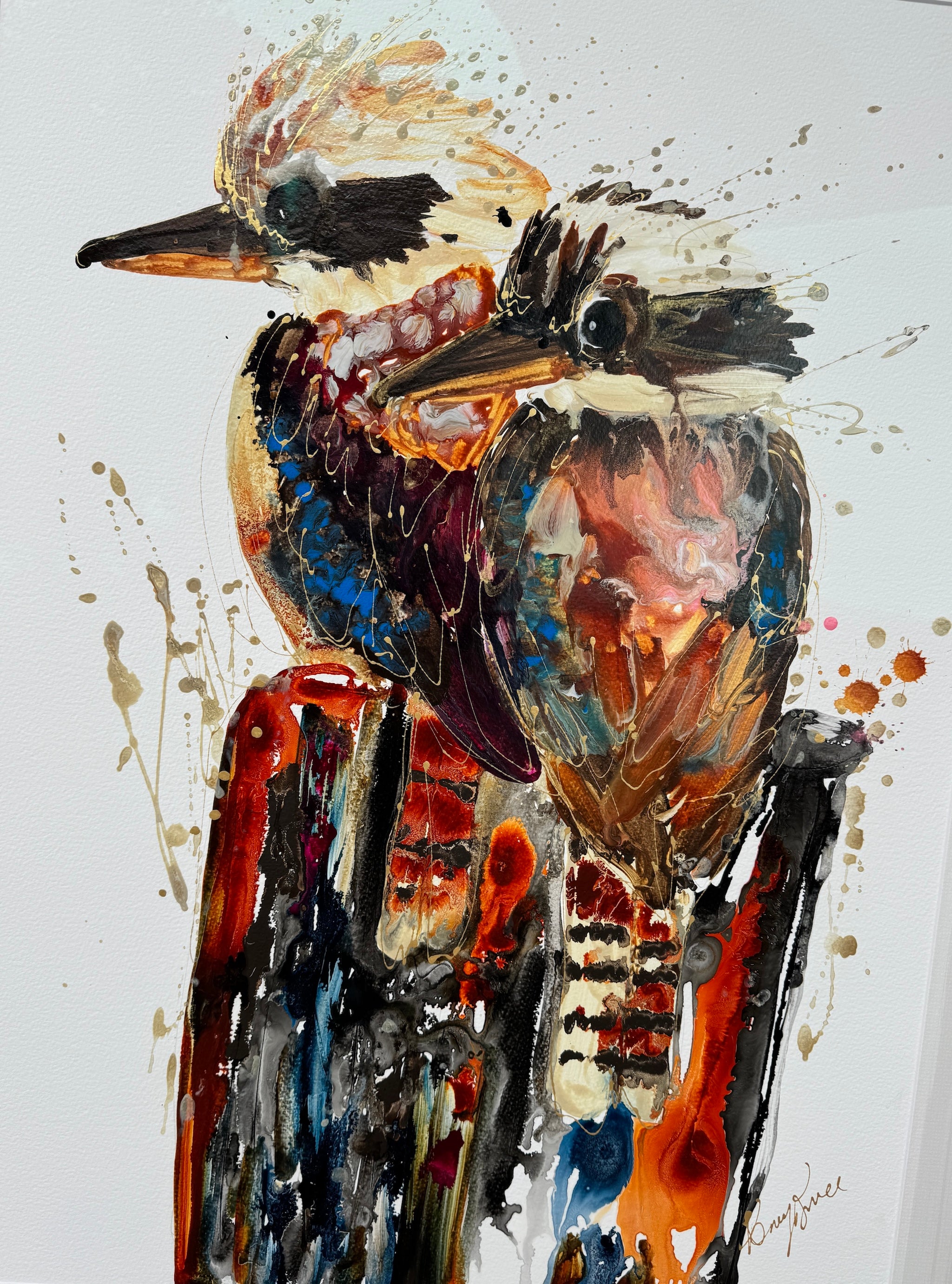 Blended Families - Original Art on Paper - framed