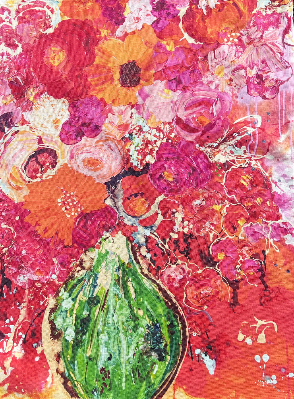 That Green Vase - Linen Tea Towel