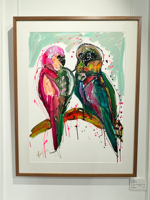 Buddies in Love, Original Art on Archival Paper l Framed