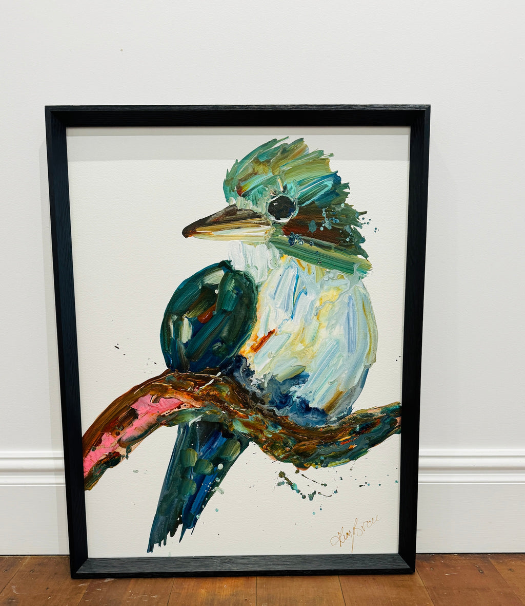 Kookaburra, Original Art on Archival Paper / Framed