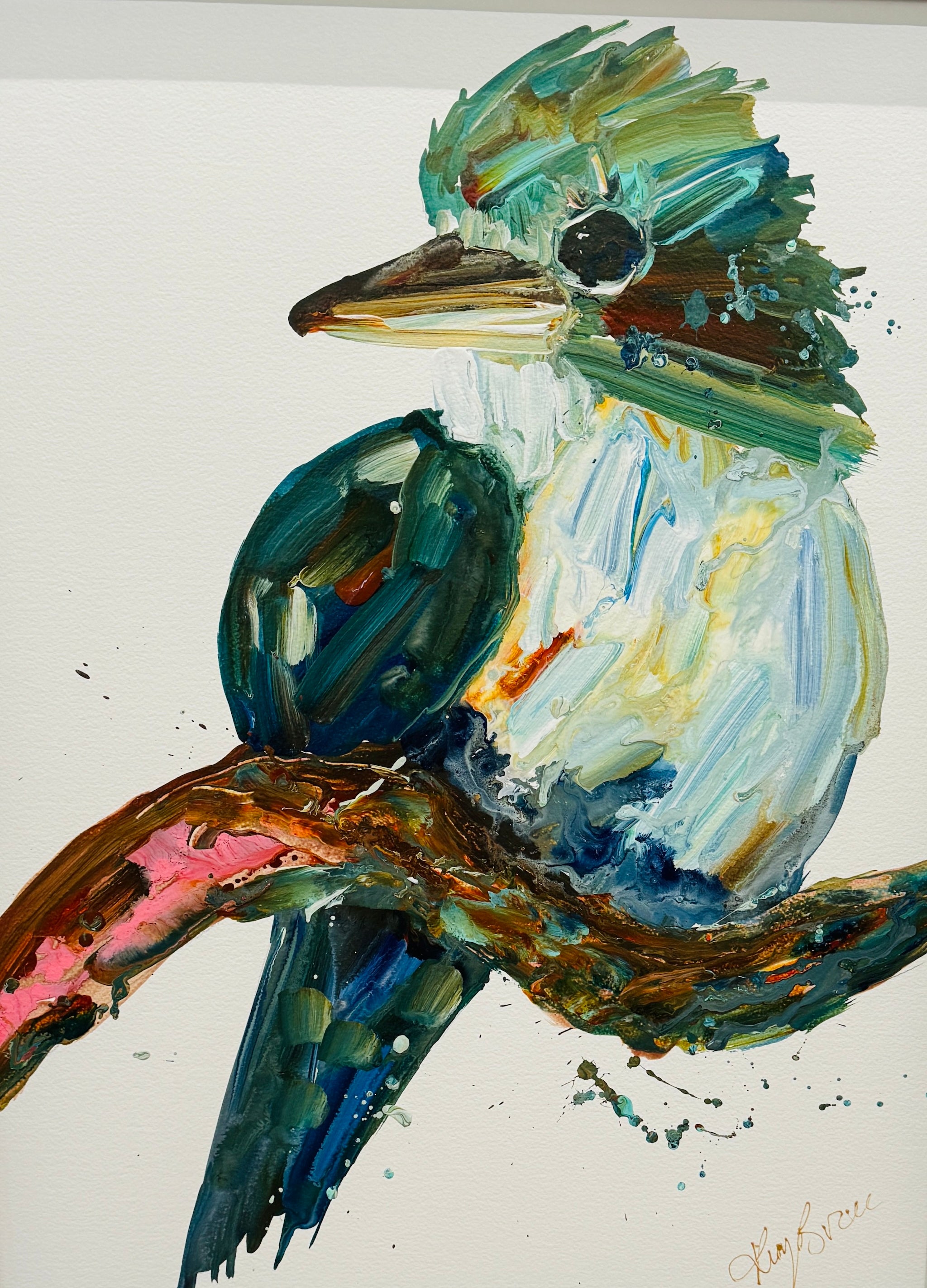 Kookaburra, Original Art on Archival Paper / Framed