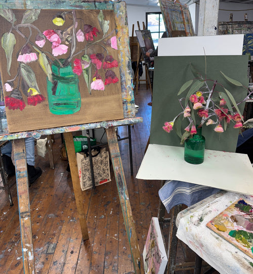 Blossoms in Green Vase