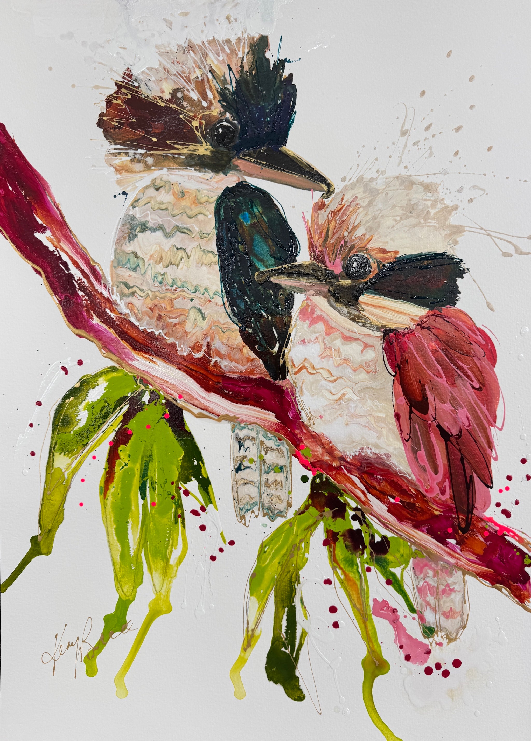 Kookaburra - I Love You - Original Art on Paper - Unframed