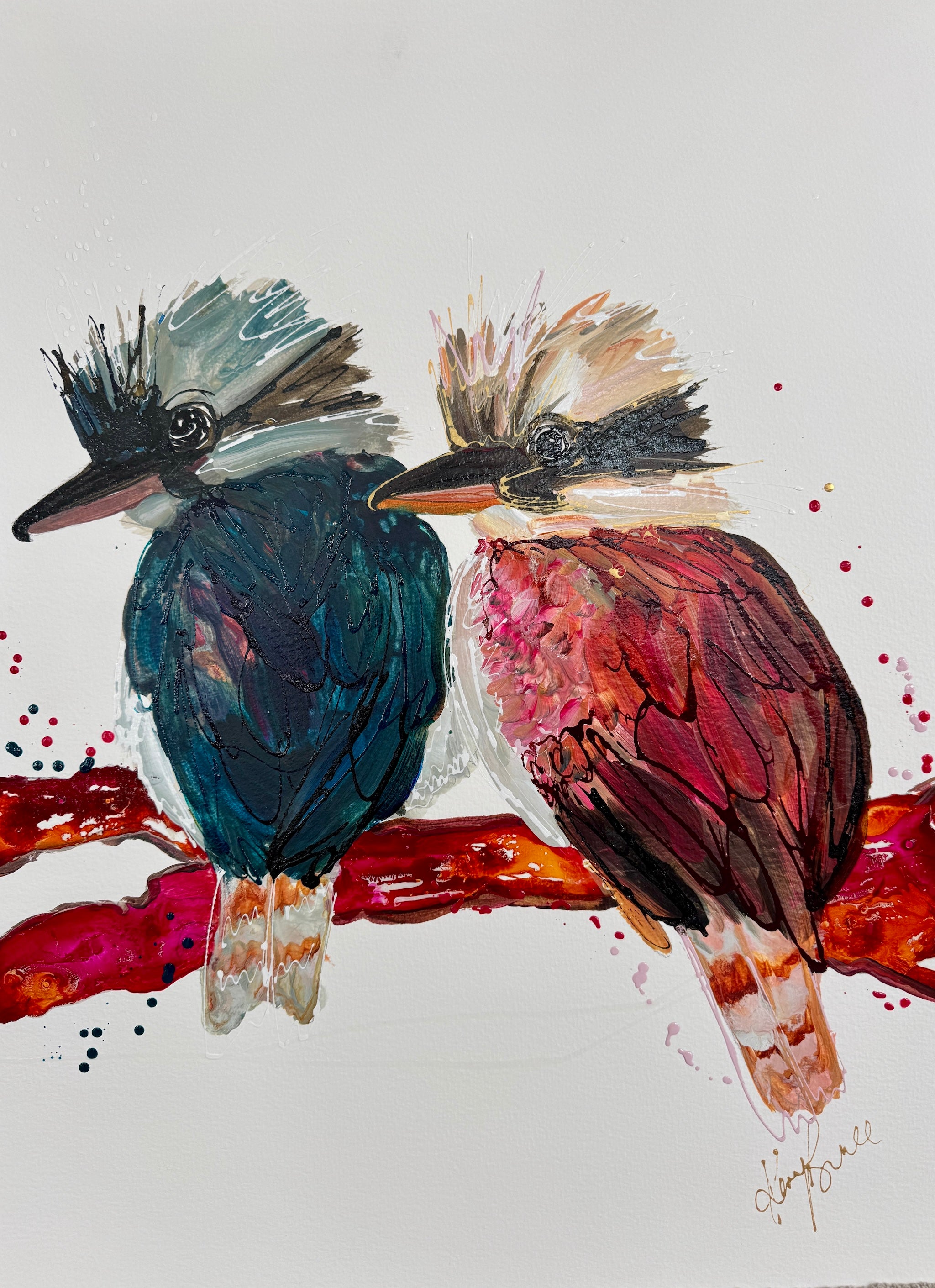 Kookaburra - Just the Two of Us - Original Art on Paper - Unframed