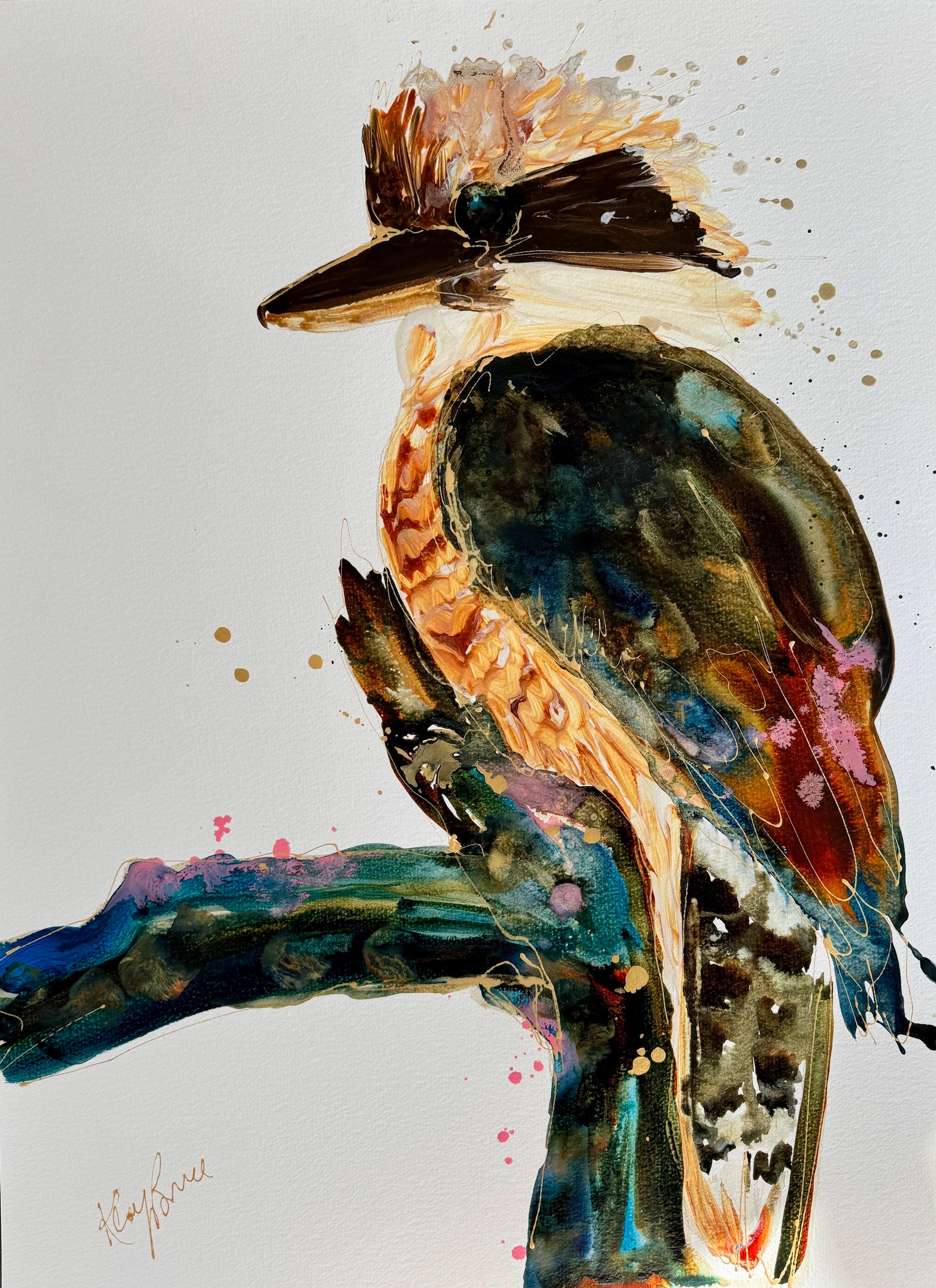 Kookaburra - Charlie - Original Art on Paper - Unframed