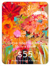 Load image into Gallery viewer, Dazy Dayz- Linen Tea Towel
