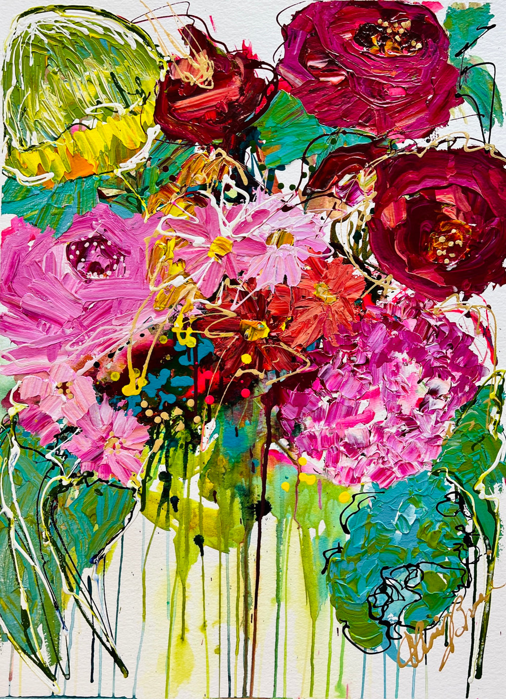 Hydrangea Love, Original Art on Archival Paper