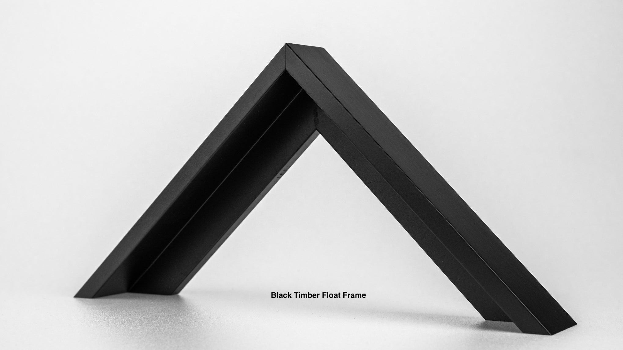 Black timber float frame