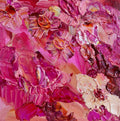 Pink flowers in varying shades from pale pink to hot pink. 