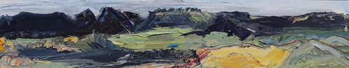 Hills and countryside around Kandos in country NSW, painted in an abstract style.