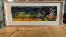 Load image into Gallery viewer, Kiama sunset on the NSW South Coast painted in an abstract style. Framed view.
