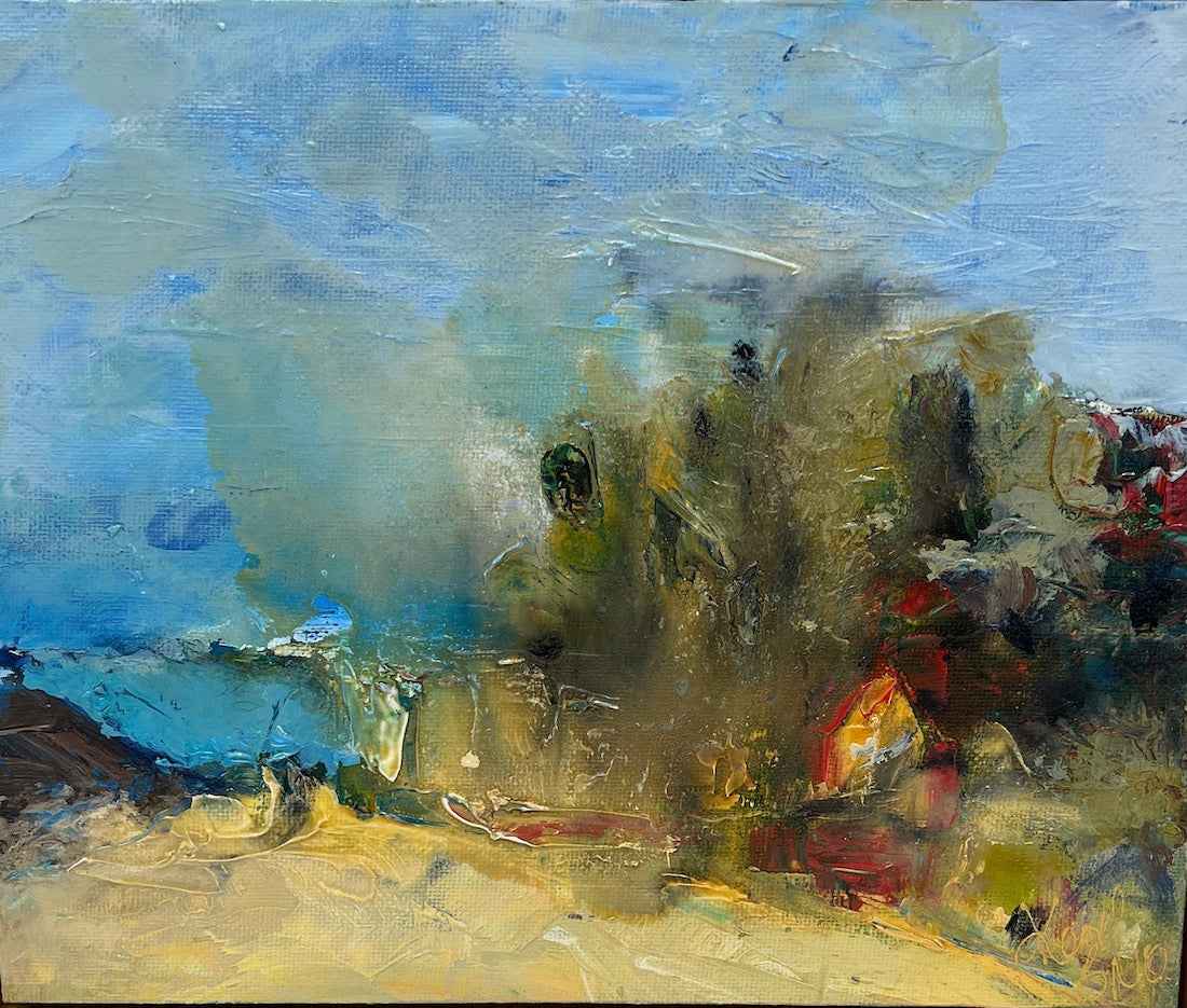 Abstract painting of Little Austinmer Beach, just north of Austinmer Beach near Wollongong NSW.