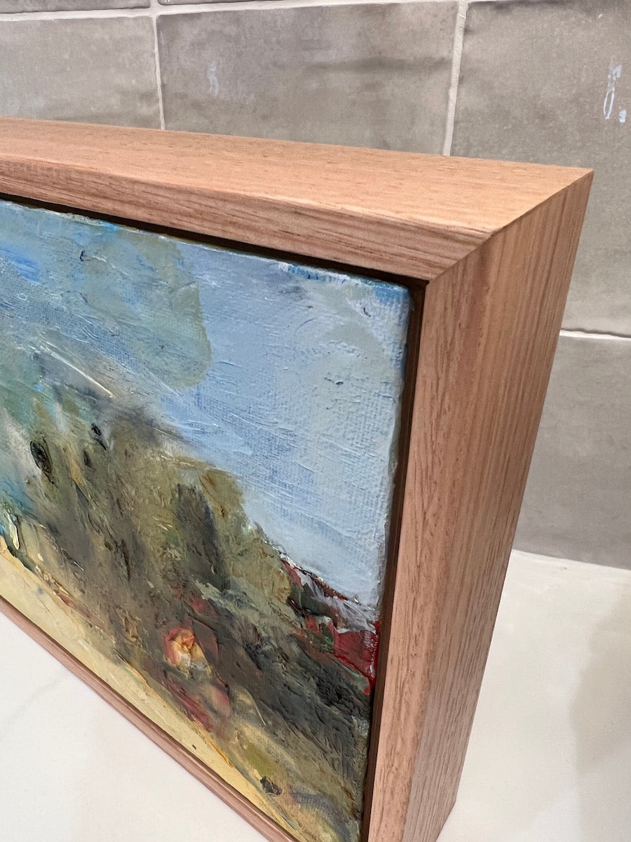 Abstract painting of Little Austinmer Beach, just north of Austinmer Beach near Wollongong NSW. Side view.