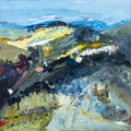 Abstract colourful landscape painting of the NSW countryside.