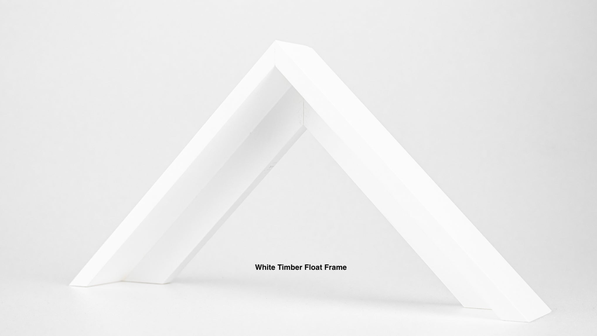 White timber float frame